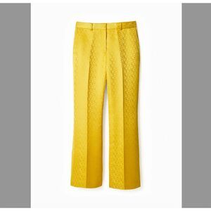 RARE! NWT Iris Apfel x H&M Yellow Jacquard Weave Pants Trousers SZ US 6